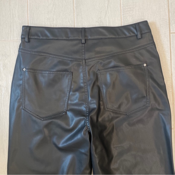 Zara Faux Leather High Ruse Mom Fit Pants - Picture 9 of 11